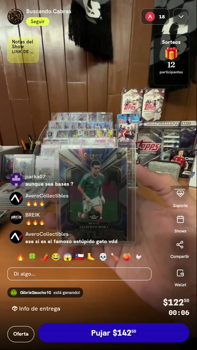 Carta Gilberto Mora Panini Select