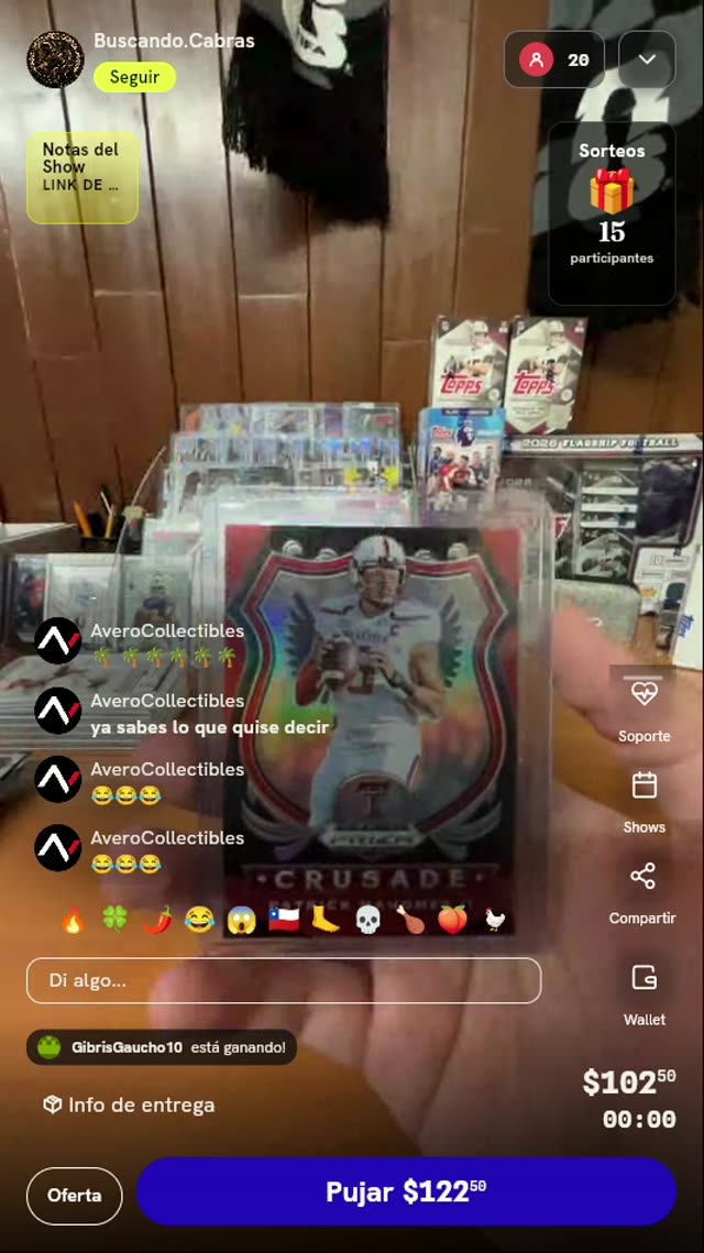 Carta Patrick Mahomes Panini Prizm Crusade