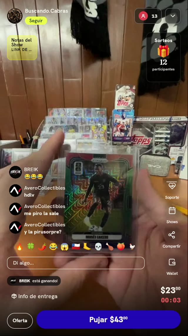 Carta Panini Prizm Moisés Caicedo
