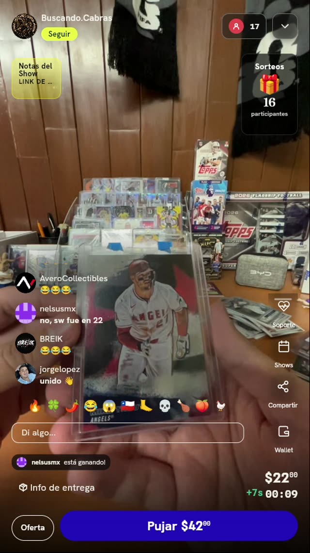 Carta coleccionable de Mike Trout