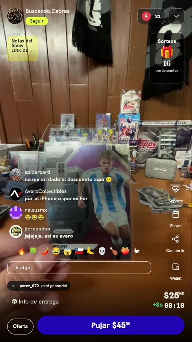 Carta Panini Prizm Nico Paz