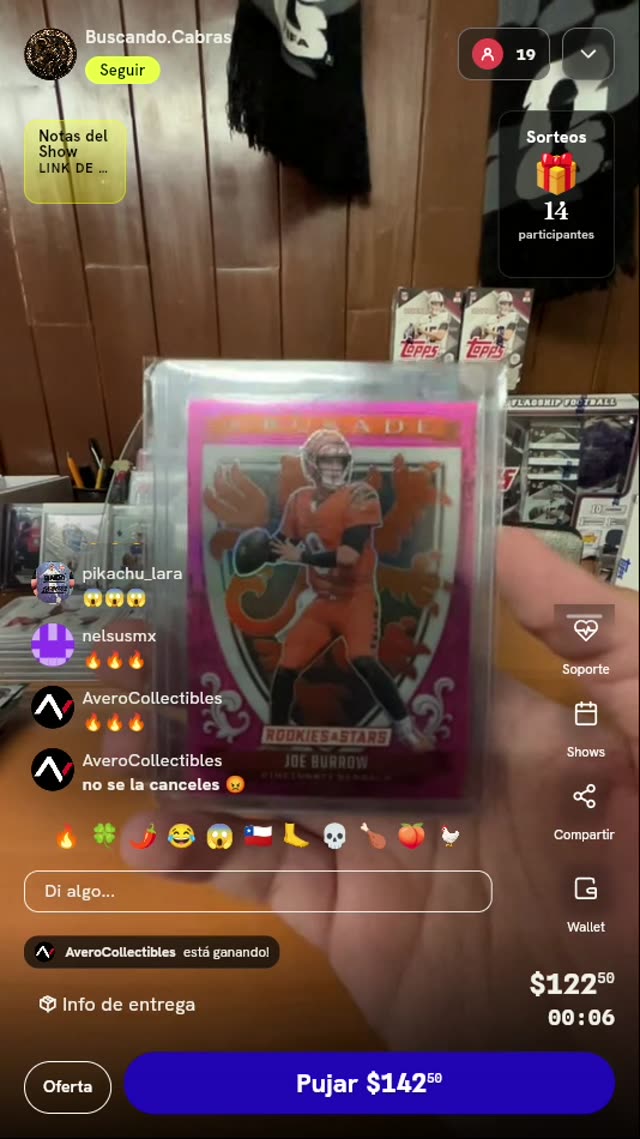 Carta Joe Burrow Crusade Pink /75