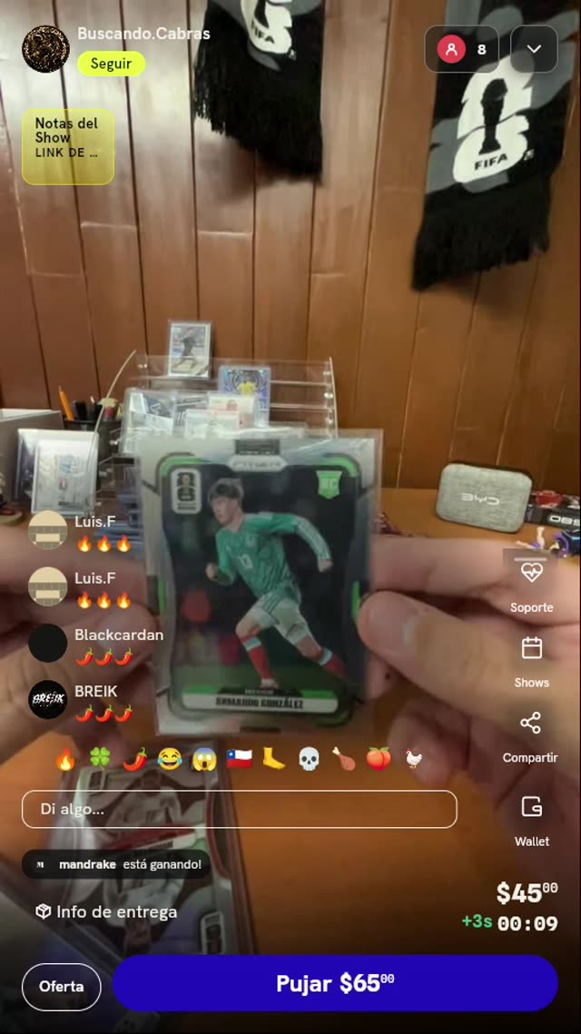 Tarjeta Rookie Armando González Panini Prizm