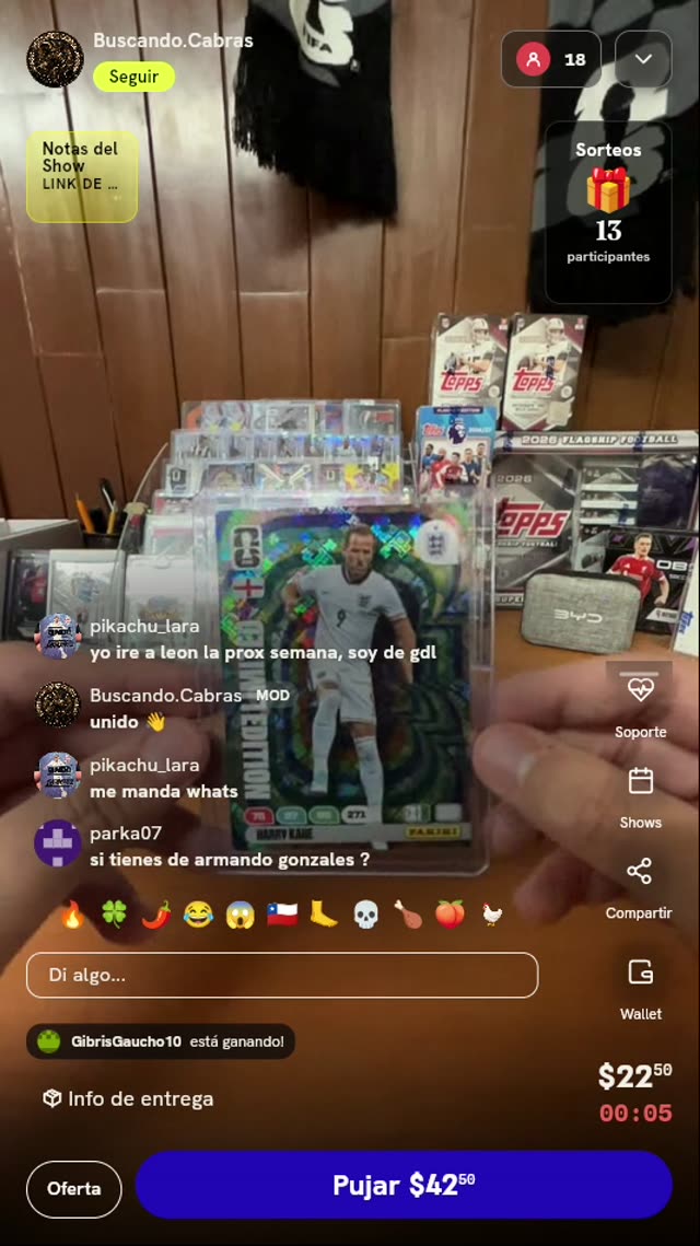 Carta Panini Adrenalyn XL Harry Kane