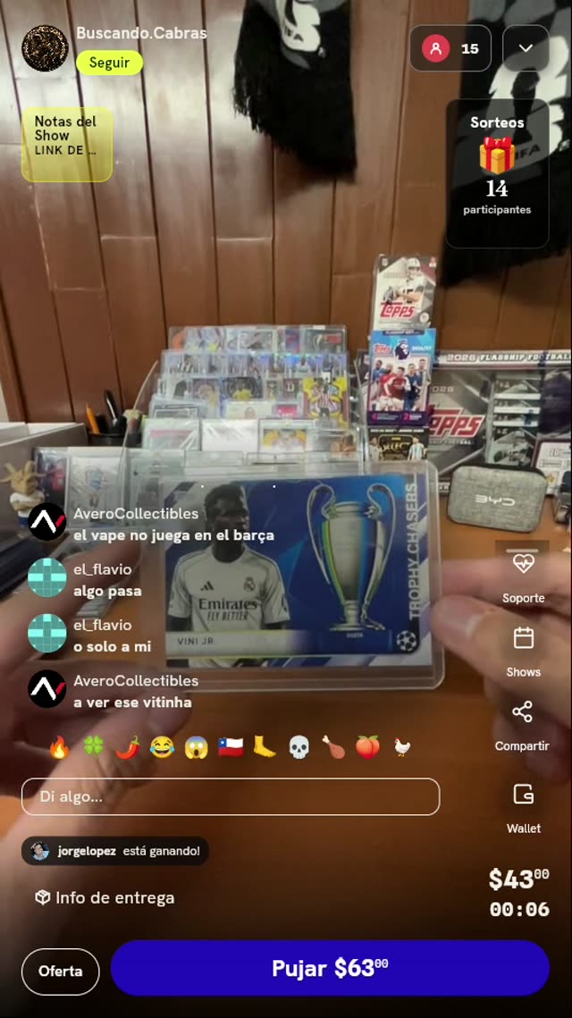 Carta Vini Jr. Topps Trophy Chasers