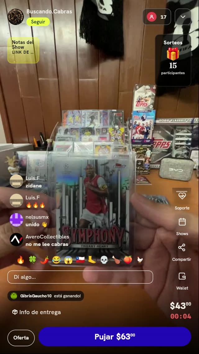Carta Thierry Henry Topps Finest Symphony