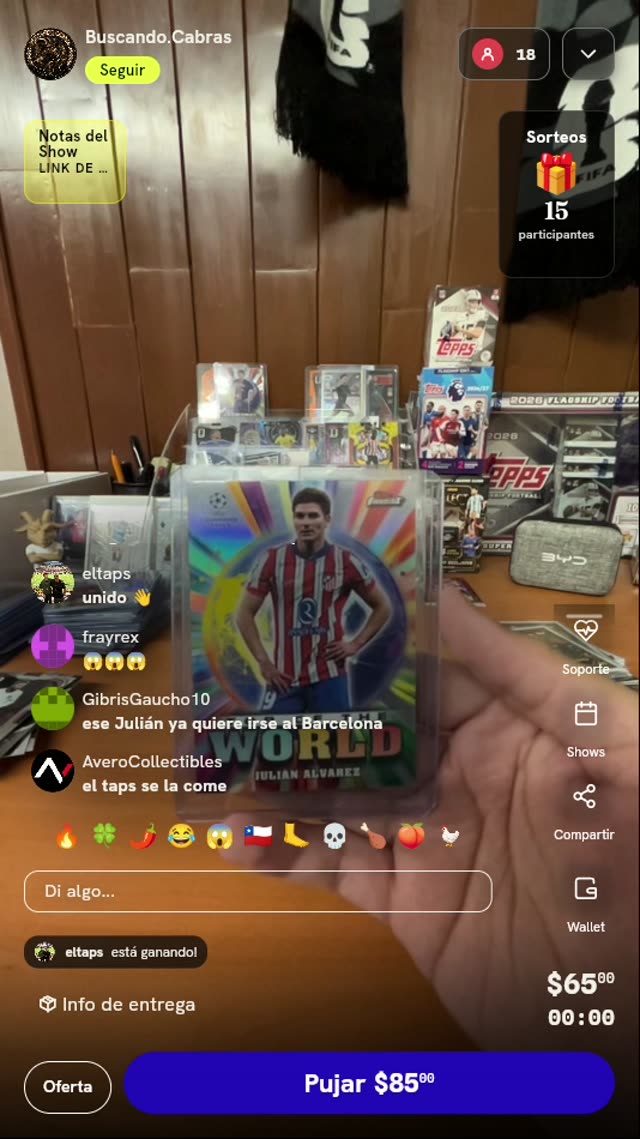 Carta Julián Álvarez Topps Finest