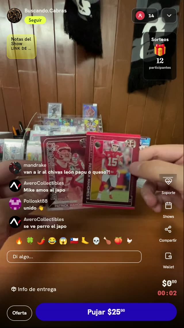 Cartas Panini Patrick Mahomes II