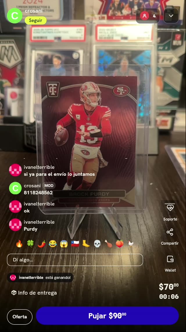 Carta Brock Purdy 49ers Panini