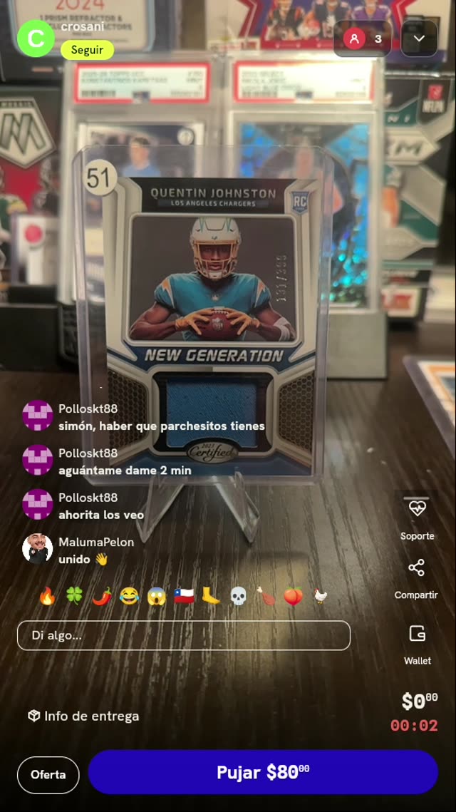 Carta Quentin Johnston Panini Certified