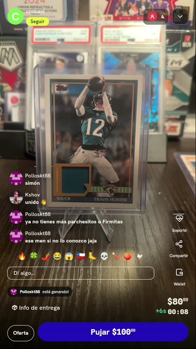 Tarjeta Topps Travis Hunter Relic