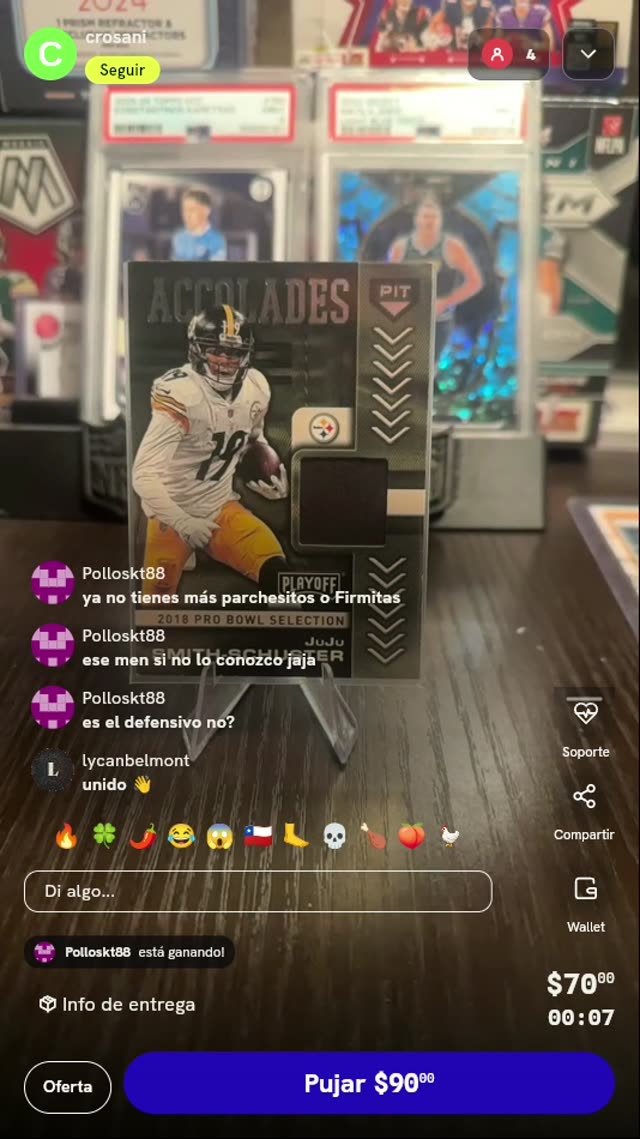 Carta JuJu Smith-Schuster Panini Playoff Accolades
