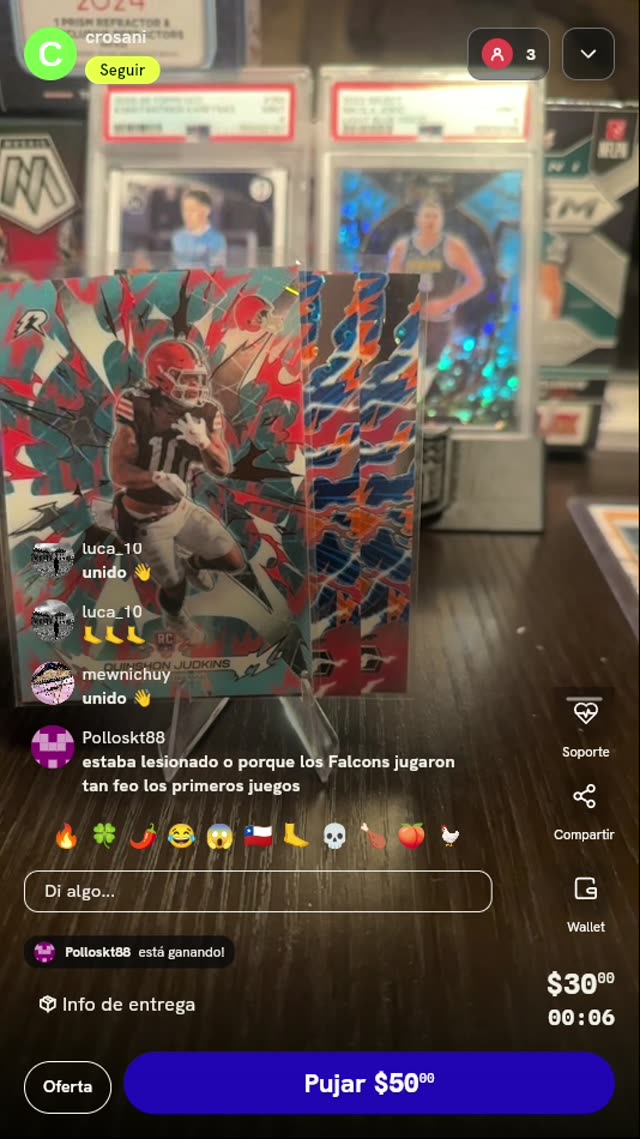 Tarjeta Quinshon Judkins RC Panini Revolution