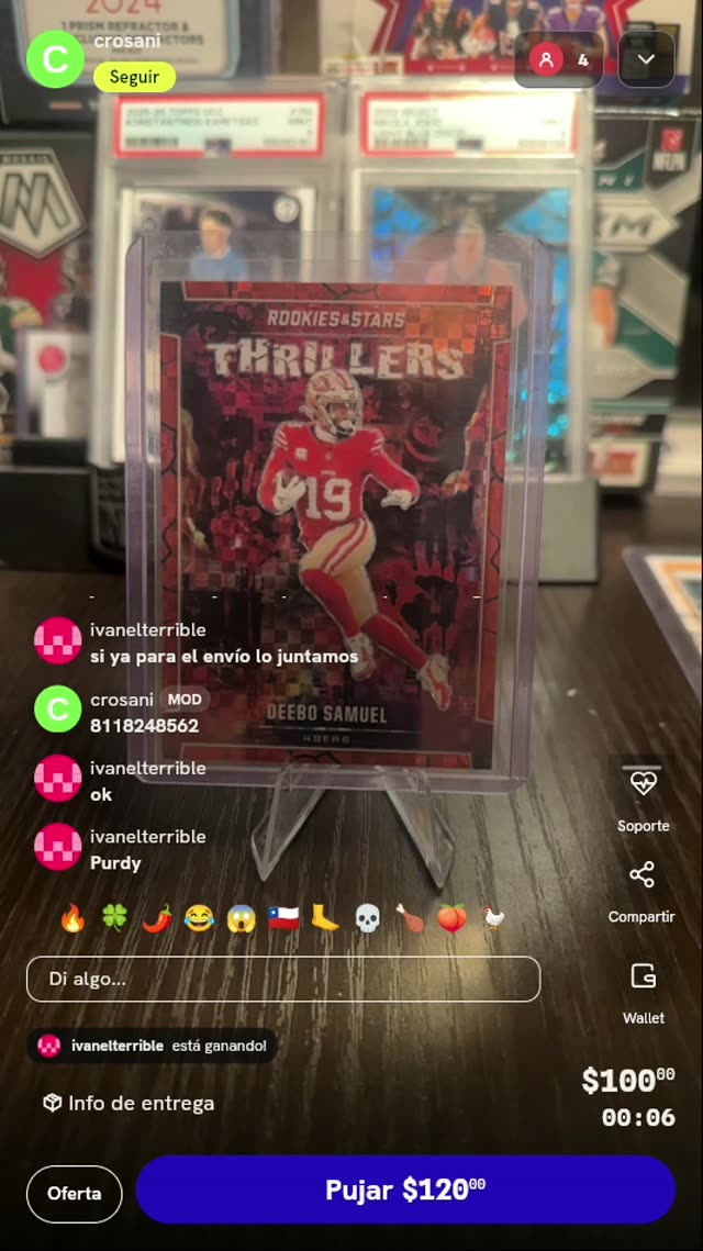 Carta Deebo Samuel Rookies & Stars