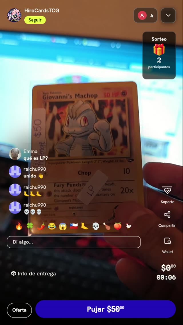 Carta Pokémon Giovanni's Machop Gym Challenge