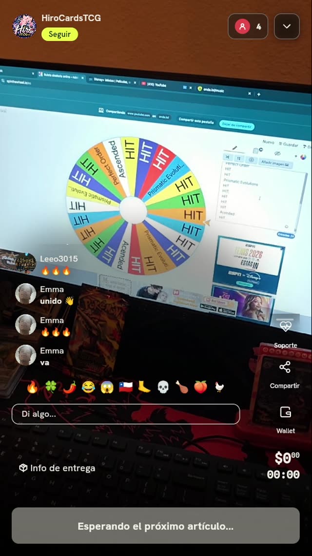 Giro en ruleta Pokémon TCG