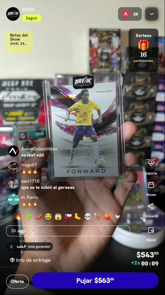 Carta Ronaldinho Brasil Leaf /15