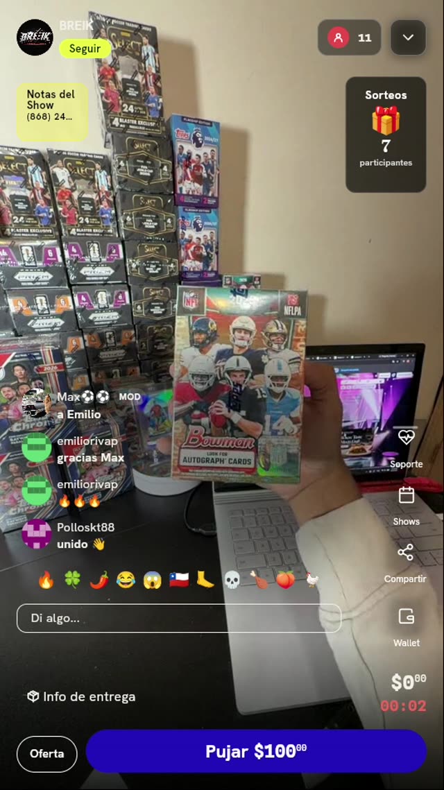 Caja Blaster 2026 Bowman Football