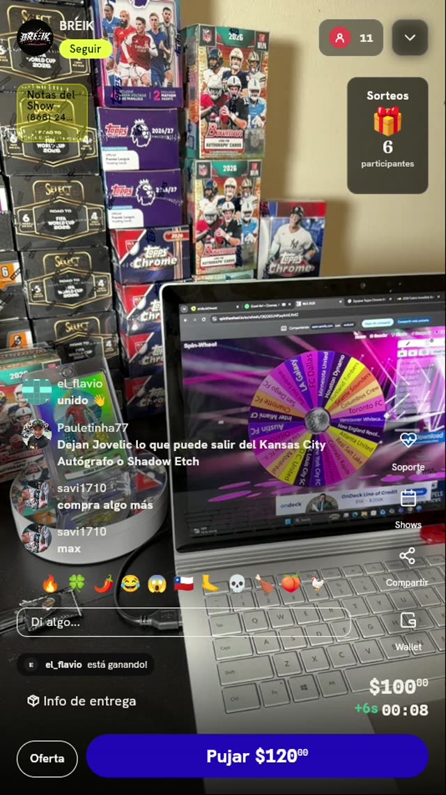 Lugar en Break Topps Chrome MLS