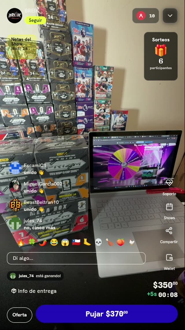 Tiros de ruleta para break