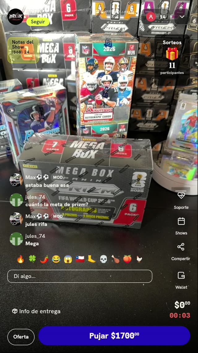 Caja Panini Prizm FIFA World Cup 2026 Mega Box