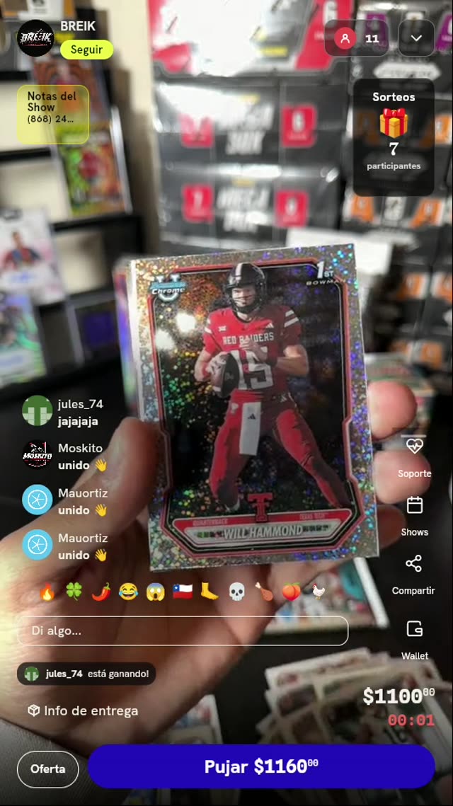 Tarjeta Bowman Chrome Will Hammond