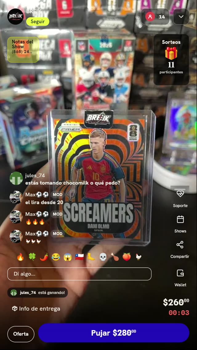 Carta Dani Olmo Prizm Screamers /25