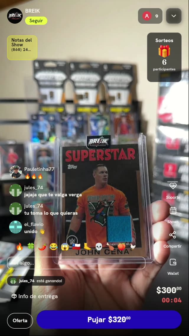 Carta Topps WWE John Cena Relic