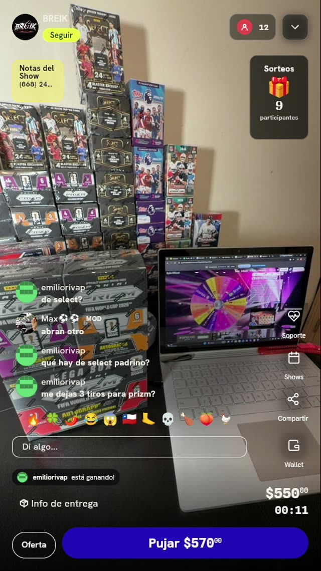 Tiros en ruleta Panini Prizm 2026