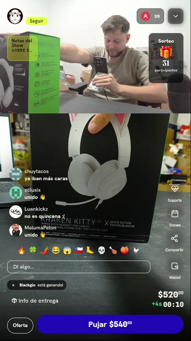 Audífonos Razer Kraken Kitty V3 X