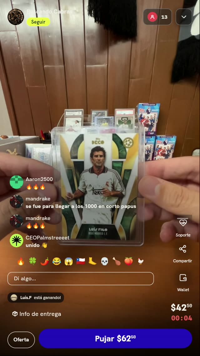 Carta Luis Figo Real Madrid Topps Deco