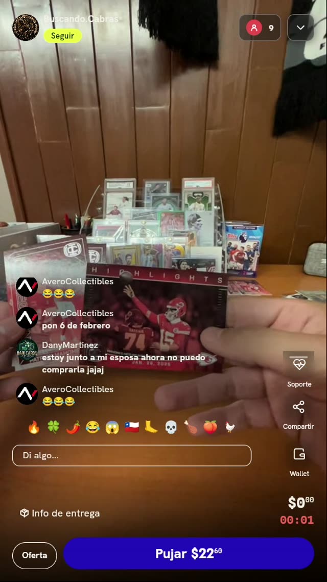 Lote de 3 Cartas Patrick Mahomes