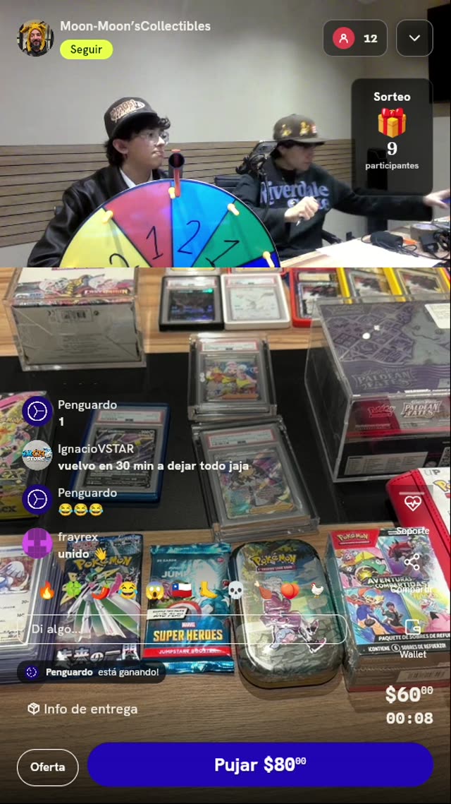Giro de ruleta de coleccionables Pokémon