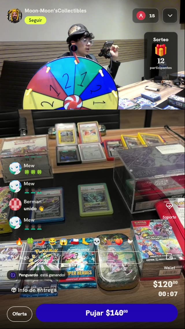 Tiro en ruleta de coleccionables Pokémon