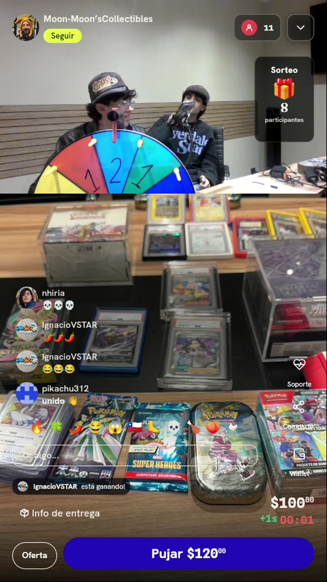 Giro en ruleta de coleccionables TCG