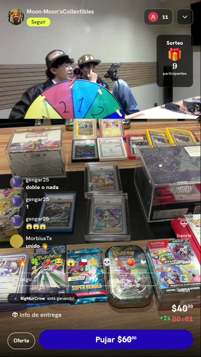 Tiro de ruleta de coleccionables TCG