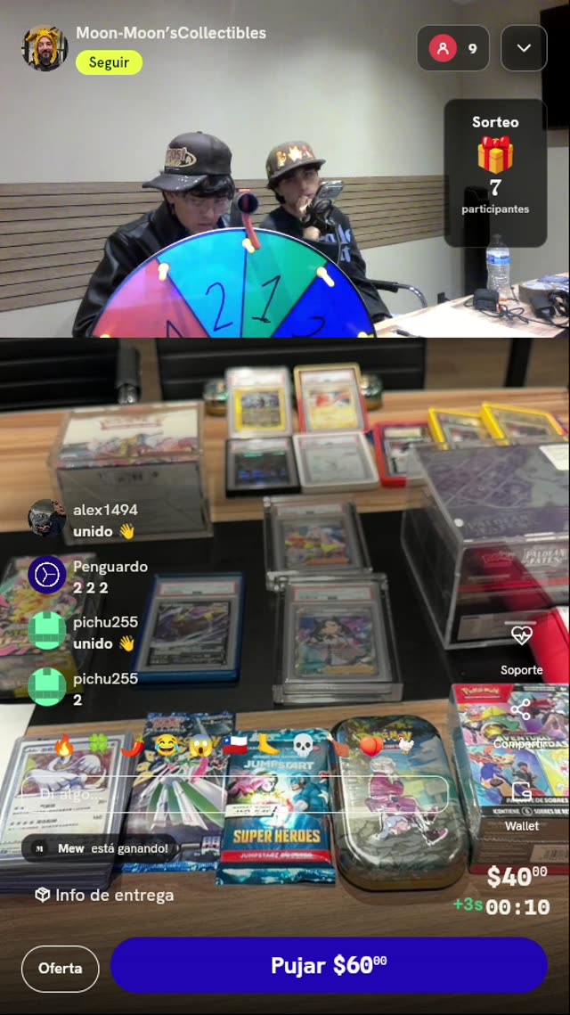 Tiro de ruleta para productos TCG