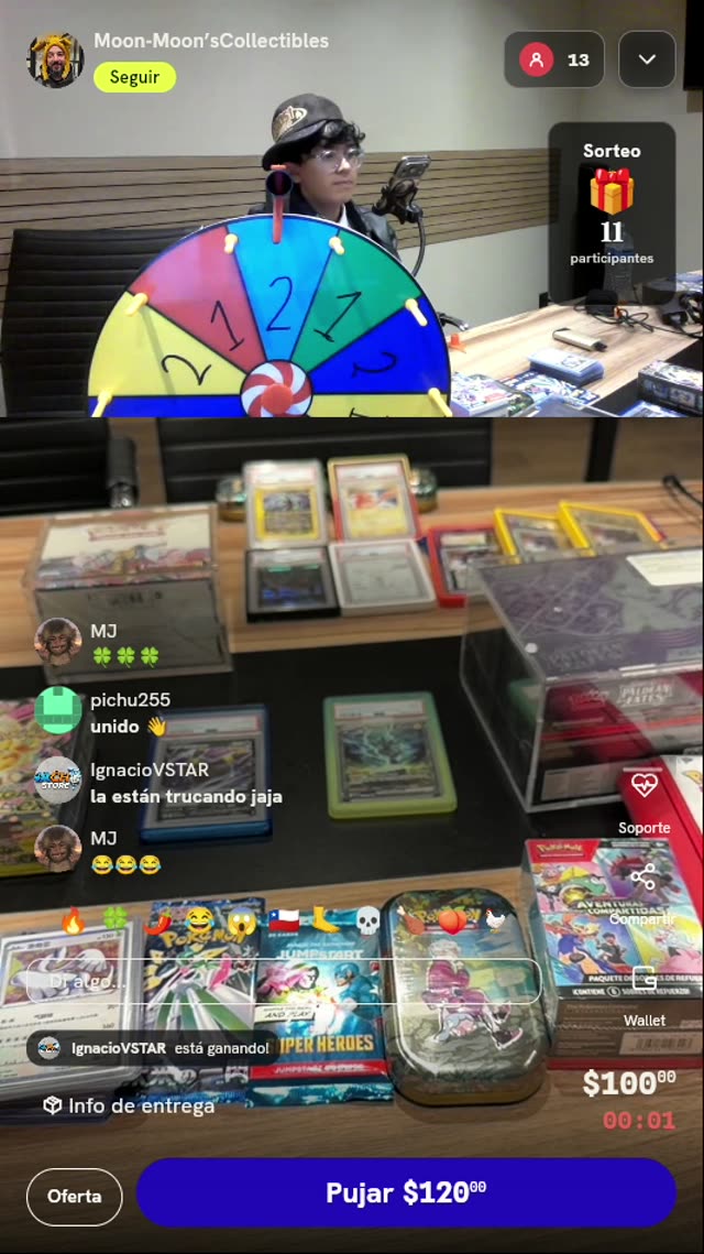 Giro de ruleta por coleccionables Pokémon