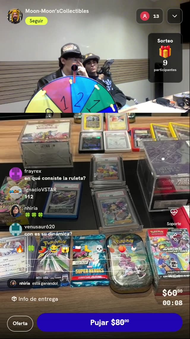 Tiro de ruleta por coleccionables Pokémon