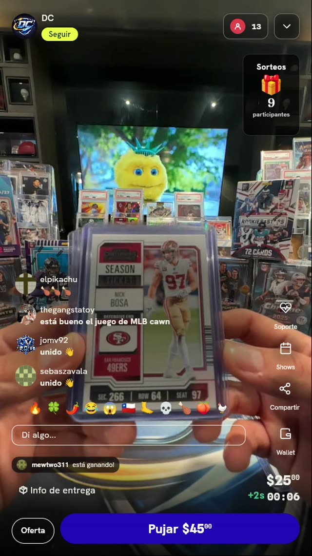 Carta Nick Bosa Panini Contenders