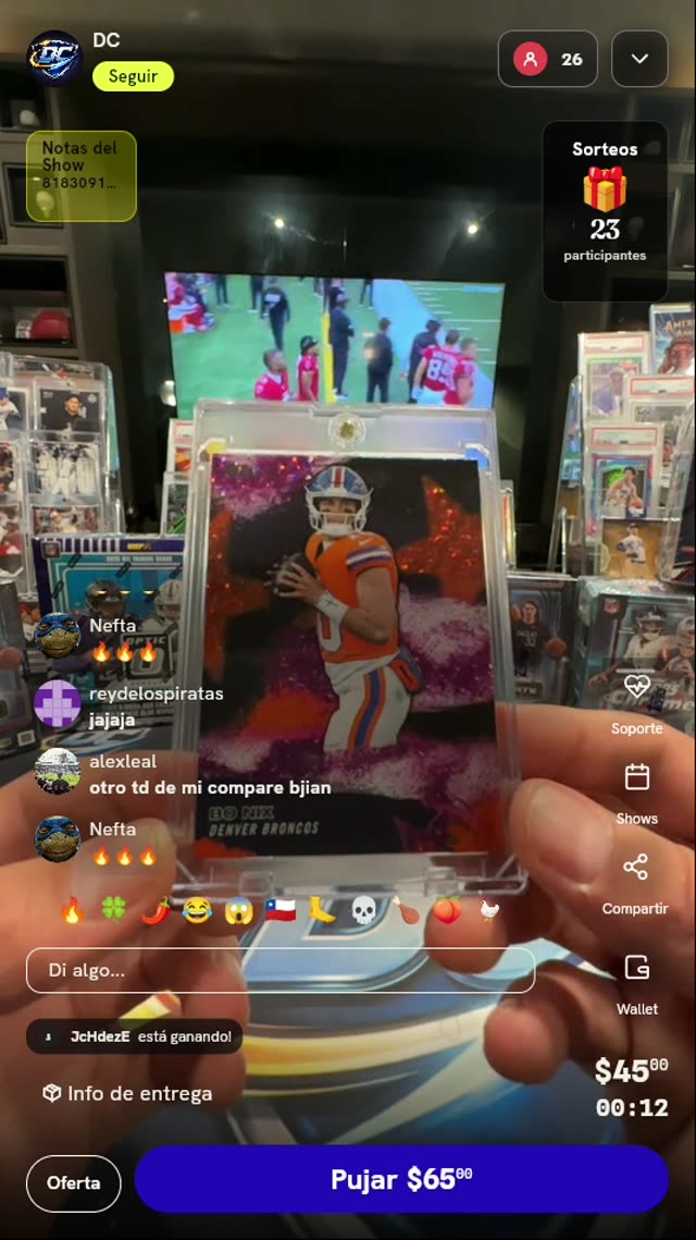 Carta Refractor Bo Nix Denver Broncos