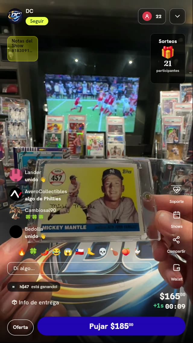 Tarjeta Topps Mickey Mantle #MHR457