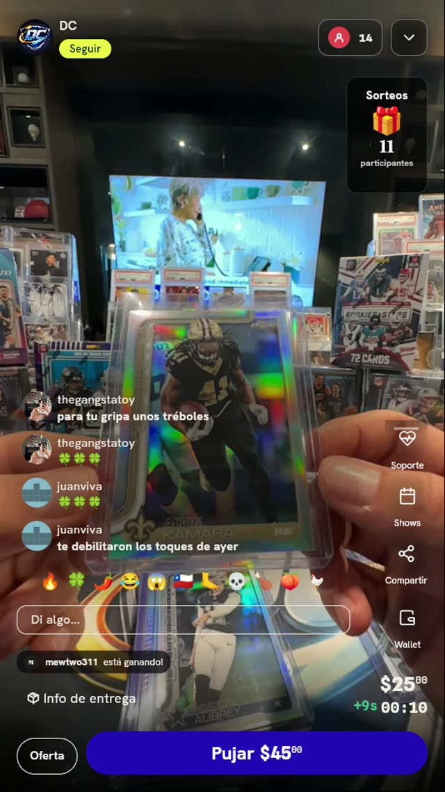 Carta Alvin Kamara Topps Chrome Refractor
