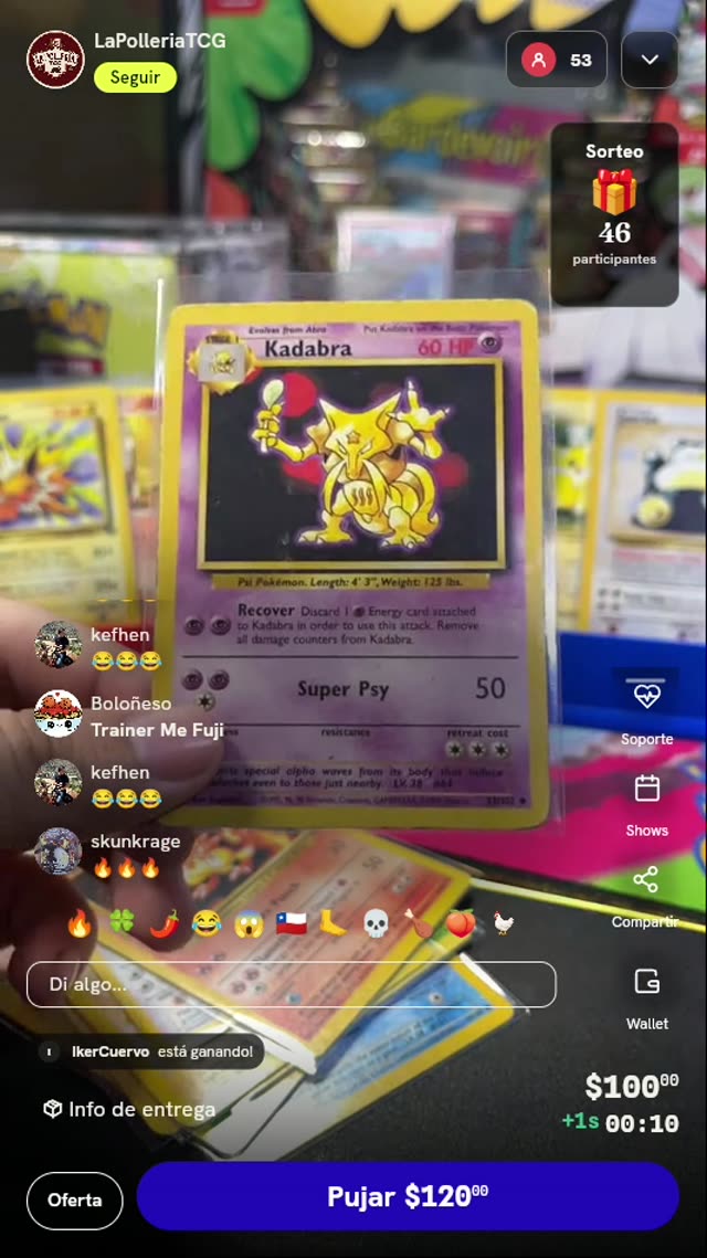 Carta Pokémon Kadabra Base Set