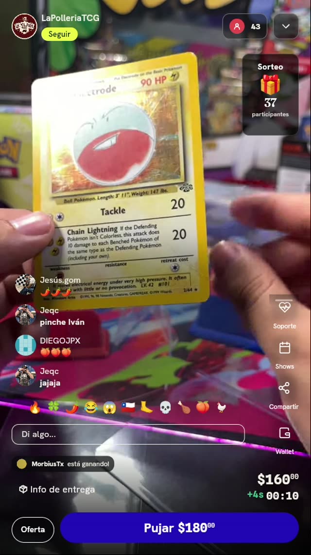 Carta Pokémon Electrode Holo Jungle