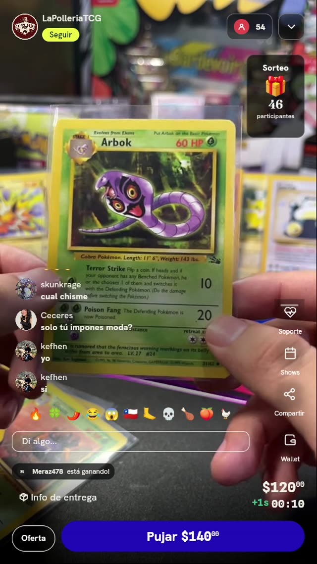 Carta Pokémon Arbok Fossil 31/62