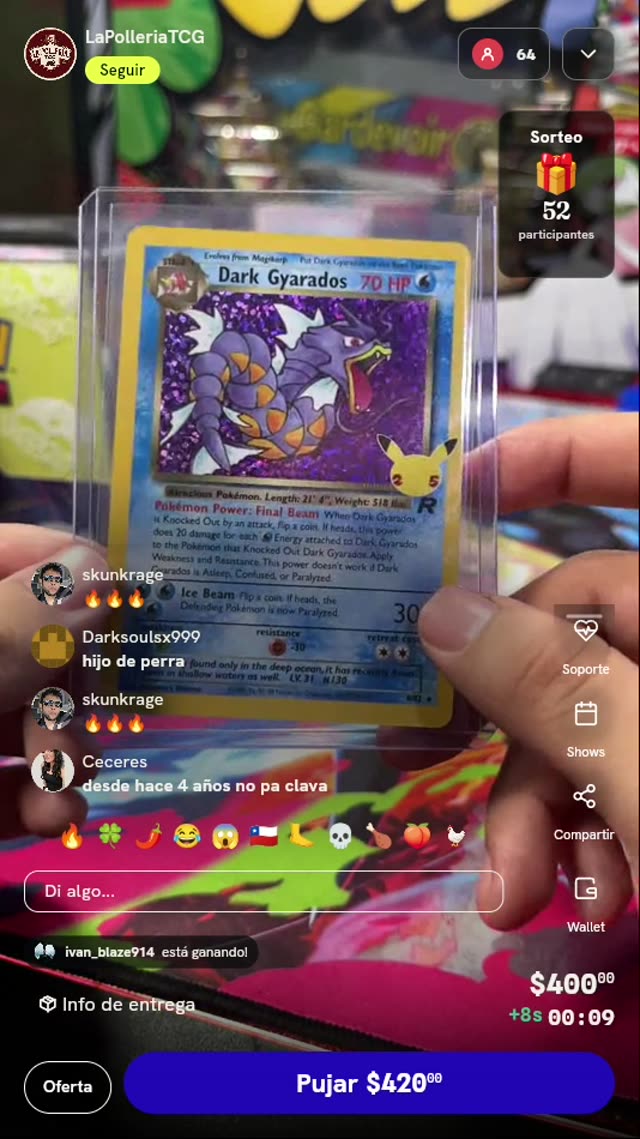Carta Dark Gyarados Pokémon Celebrations