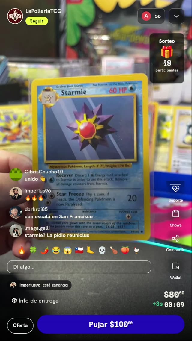 Carta Pokémon Starmie Base Set