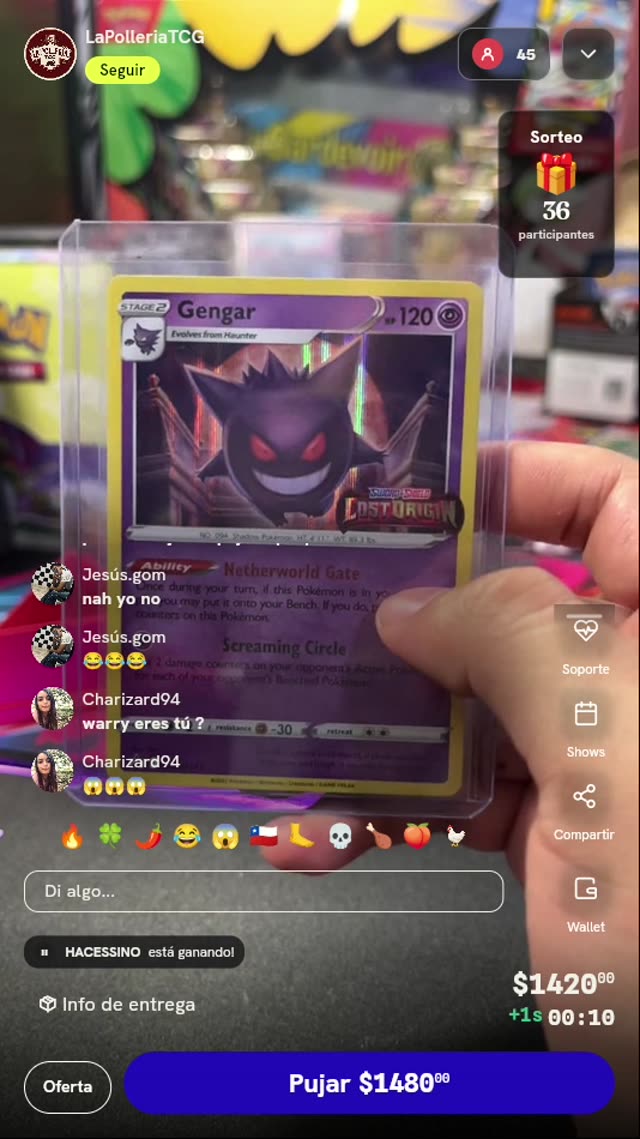 Carta Pokémon Gengar SWSH241 Lost Origin