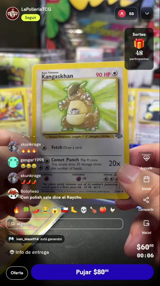 Carta Pokémon Kangaskhan Jungle 21/64